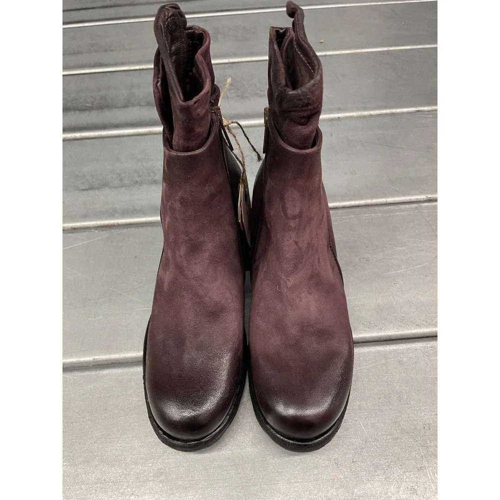 AS 98 Ibsen Ankle Boots Womens 36 US 5.5-6‎ Burgundy Leather Side Zip Casual